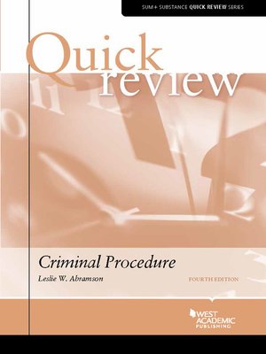 cover image of Quick Review of Criminal Procedure